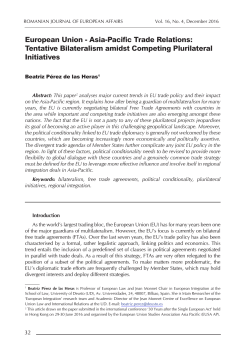 European Union - Asia-Pacific Trade Relations: Tentative