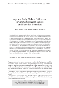 Age and Body Make a Difference in Optimistic Health Beliefs and