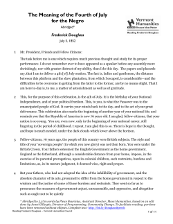 The Meaning of the Fourth of July for the Negro