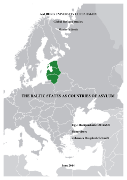 THE BALTIC STATES AS COUNTRIES OF ASYLUM