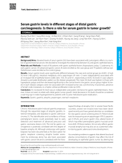 Serum gastrin levels in different stages of distal gastric