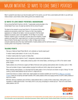 major initiative: 52 ways to love sweet potatoes