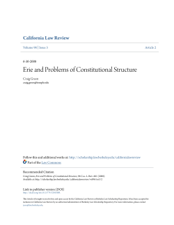 Erie and Problems of Constitutional Structure