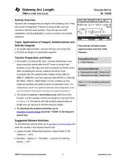 Gateway Arc Length - TI Education