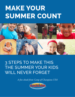 Make Your Summer Count - 3 steps to make this the summer your