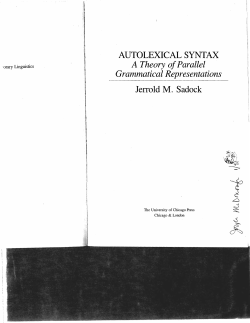 autolexical syntax