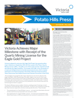 Potato Hills Press - Victoria Gold Corp.