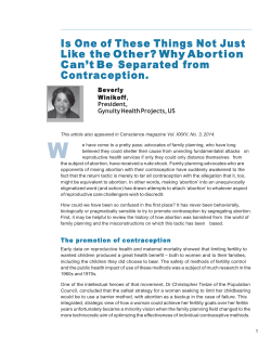 Is One of These Things Not Just Like the Other? Why Abortion Can`t