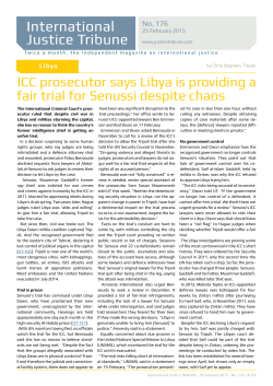 ICC prosecutor says Libya is providing a fair trial for Senussi despite