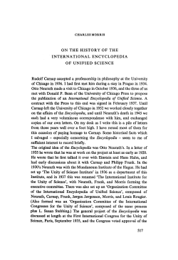On the history of the International Encyclopedia of Unified