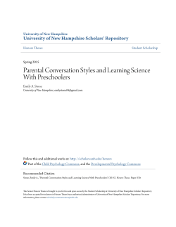 Parental Conversation Styles and Learning Science With Preschoolers