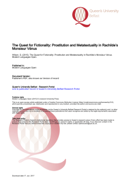 The Quest for Fictionality: Prostitution and Metatextuality in