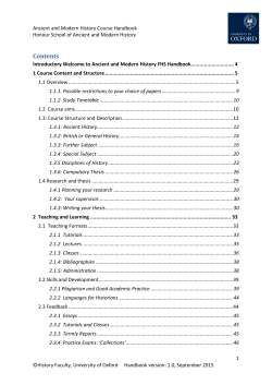 Contents - History Faculty
