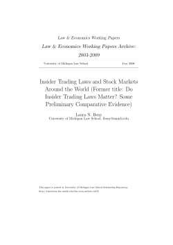 Insider Trading Laws and Stock Markets Around the World (Former