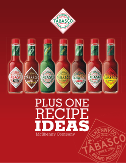 PLUS ONE RECIPE IDEAS - TABASCO&reg; Foodservice