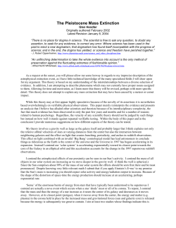Pleistocene mass extinction theory