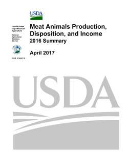 Meat Animals Production, Disposition, and Income 2016 Summary