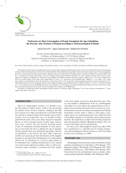 Preferences in Meat Consumption of People throughout the Ages