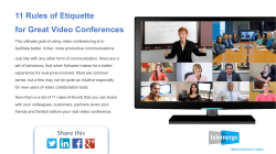 11 Rules of Etiquette for Great Video Conferences