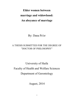 Elder women between marriage and widowhood: An abeyance of