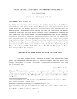 PROOF OF THE ALTERNATING SIGN MATRIX