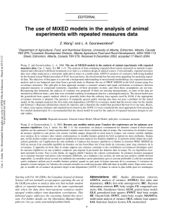 The use of MIXED models in the analysis of animal