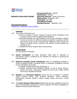 most current version of the Tri-Council Policy Statement: Ethical