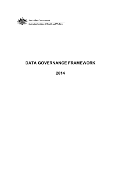 AIHW data governance framework 2014 (AIHW)