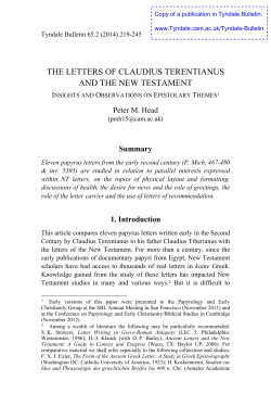 the letters of claudius terentianus and the new