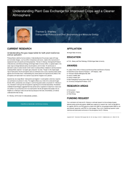 Understanding Plant Gas Exchange for Improved Crops and a