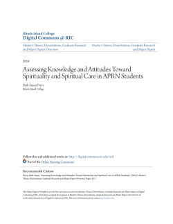 Assessing Knowledge and Attitudes Toward Spirituality and Spiritual