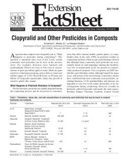 Clopyralid and Other Pesticides in Compost