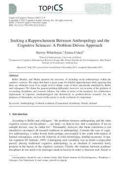 Seeking a Rapprochement Between Anthropology and the
