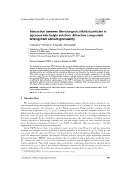 Interaction between like-charged colloidal particles in aqueous