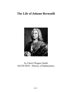 The Life of Johann Bernoulli
