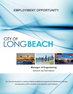 EMPLOYMENT OPPORTUNITY Manager of Engineering