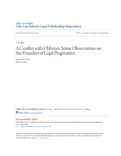 A Conflict with Oblivion - Yale Law School Legal Scholarship