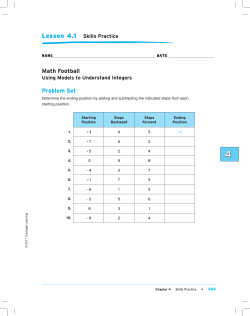 Math Football Problem Set