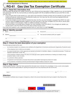 Form RG-61 - Illinois Department of Revenue