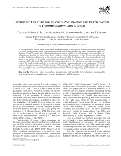 optimizing culture for in vitro pollination and fertilization in cucumis