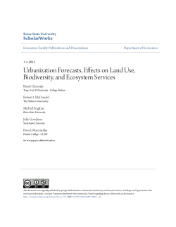 Urbanization Forecasts, Effects on Land Use, Biodiversity, and