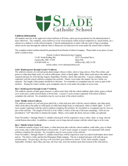 Uniform Information - Monsignor Slade Catholic School