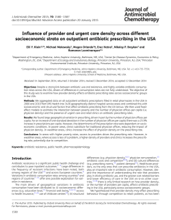 Influence of provider and urgent care density across different