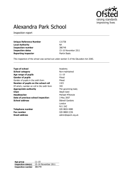 Ofsted - Alexandra Park School