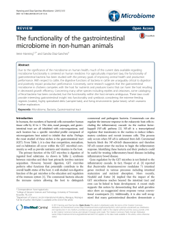 The functionality of the gastrointestinal microbiome in non