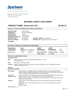 Acetic Acid 15% AC100-15 MATERIAL SAFETY