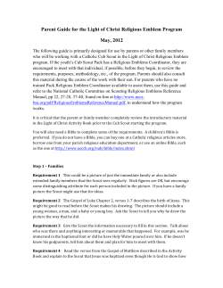 Light of Christ Parent Guide - National Catholic Committee on