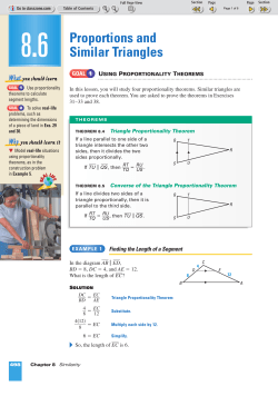 Proportions and Similar Triangles