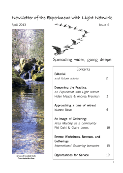 Issue 6 (April 2013) Spreading wider, going deeper