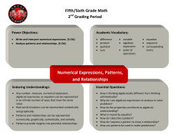Numerical Expressions, Patterns, and Relationships
